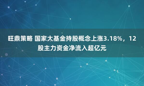 旺鼎策略 国家大基金持股概念上涨3.18%，12股主力资金净流入超亿元