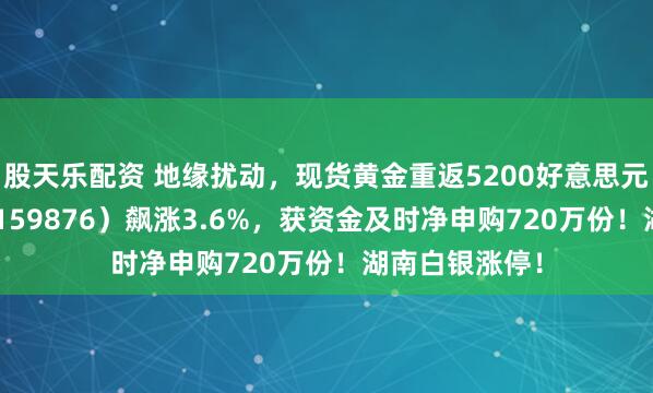 股天乐配资 地缘扰动，现货黄金重返5200好意思元！有色ETF（159876）飙涨3.6%，获资金及时净申购720万份！湖南白银涨停！