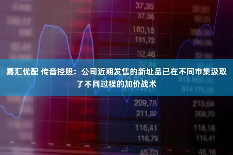 嘉汇优配 传音控股：公司近期发售的新址品已在不同市集汲取了不同过程的加价战术