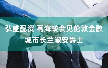 弘盛配资 葛海蛟会见伦敦金融城市长兰淑安爵士