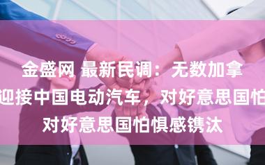 金盛网 最新民调:无数加拿大东谈主迎接中国电动汽车,对好意思国怕惧感镌汰